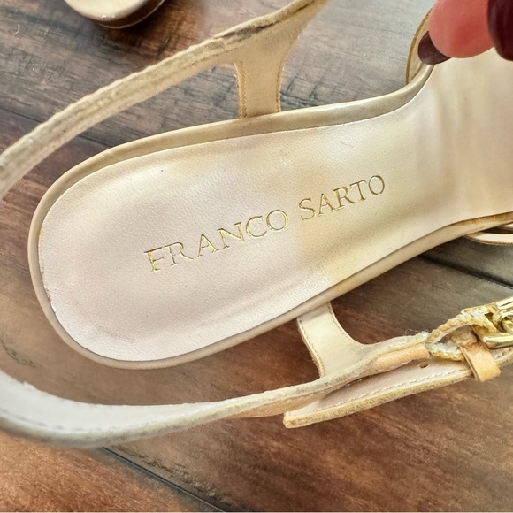 Beautiful Franco Sarto Leather Martin Strappy Sandal Heels - Picture 8 of 12